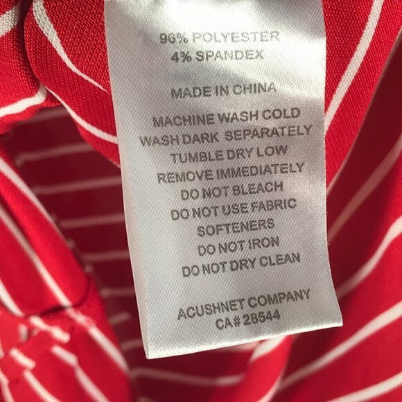 FootJoy Striped White Red Golf Golfing Polo Button Up Shirt - Picture 5 of 10